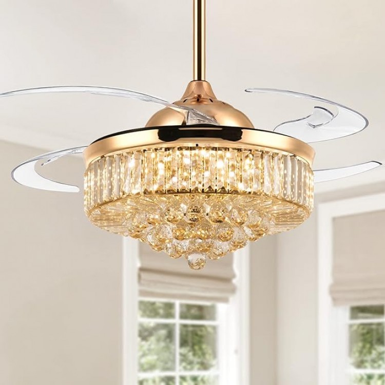 48 Inch Crystal Ceiling Fan 