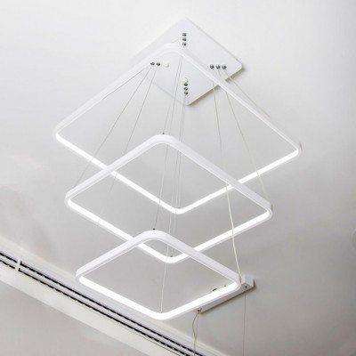 White geometric chandelier
