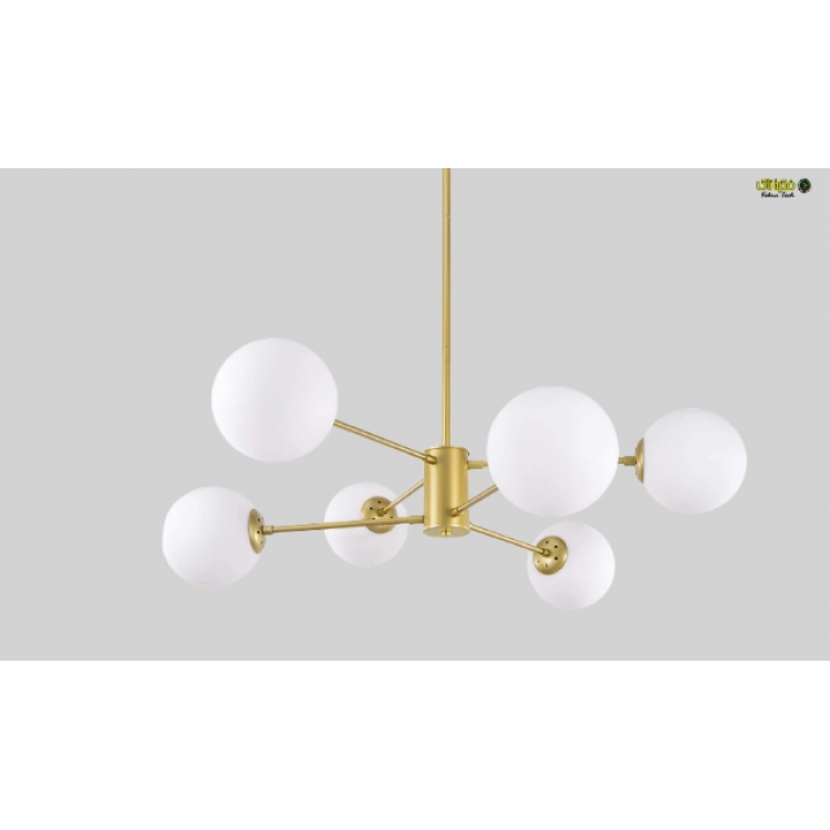 Chandelier six lamp body