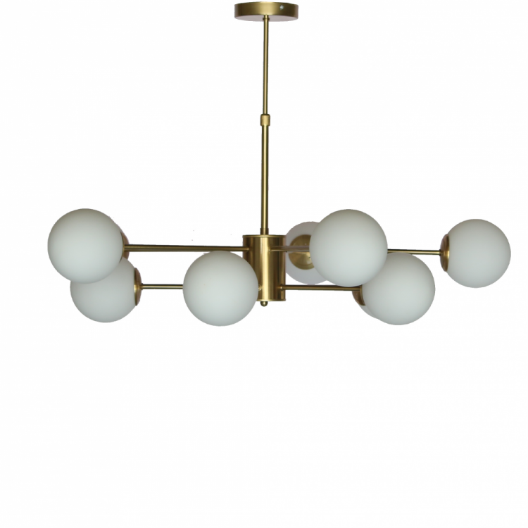 White multi-sphere chandelier