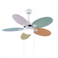 Colorful five-leaf ceiling fan with lights