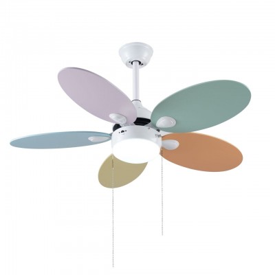 Colorful five-leaf ceiling fan with lights
