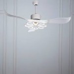 White chandelier with fan