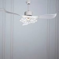 White chandelier with fan