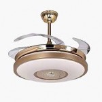 Gold chandelier with fan