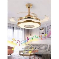 Gold chandelier with fan