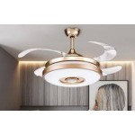 Gold chandelier with fan