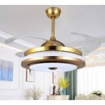 Gold chandelier with fan